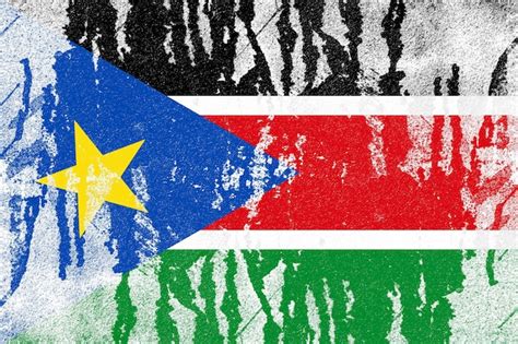 Premium Photo South Sudan Flag Painted On Old Distressed Concrete