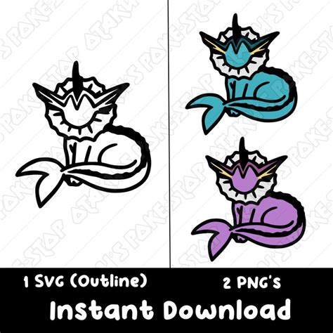 Pokemon Svg Pokemon Png Vaporeon Svg File Svg Outline Cricut