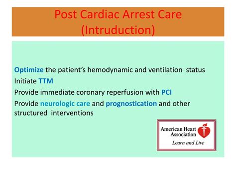 Ppt Postcardiac Arrest Care Aha 2015 Powerpoint Presentation Free