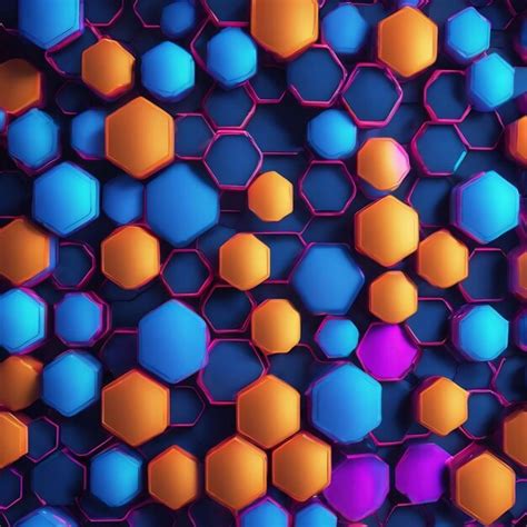 Premium AI Image Blue Neon Uv Abstract Hexagons Background Pattern 3d