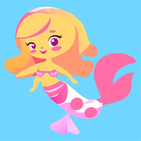 Premium Vector Mermaid Vector Illustration Kawaii