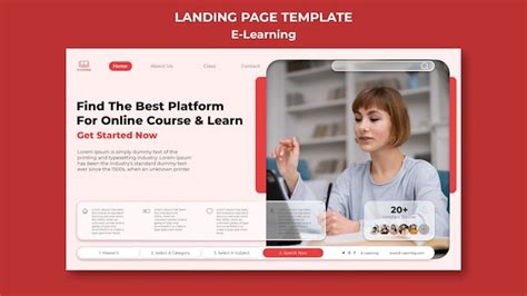 Premium Psd Flat Design E Learning Template