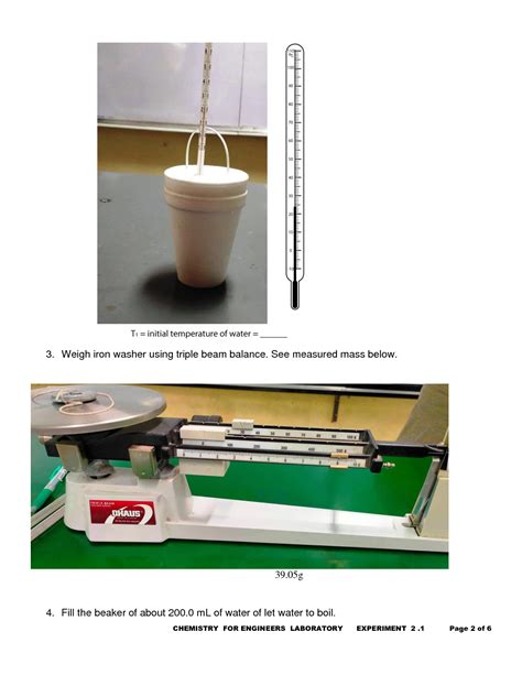 Solution Experiment In Specific Heat Determination Of Iron Washer