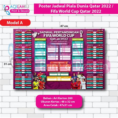 Jual Poster Jadwal Piala Dunia Qatar 2022 Shopee Indonesia