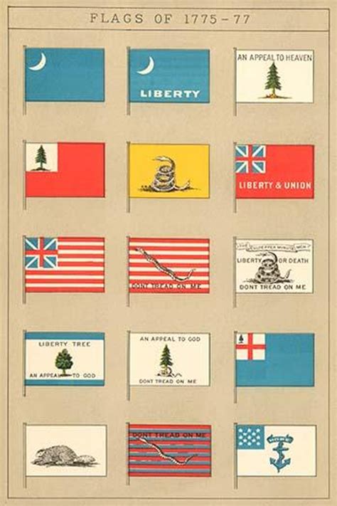 Flags during the America War of Independence - the Revolution. Poster ...