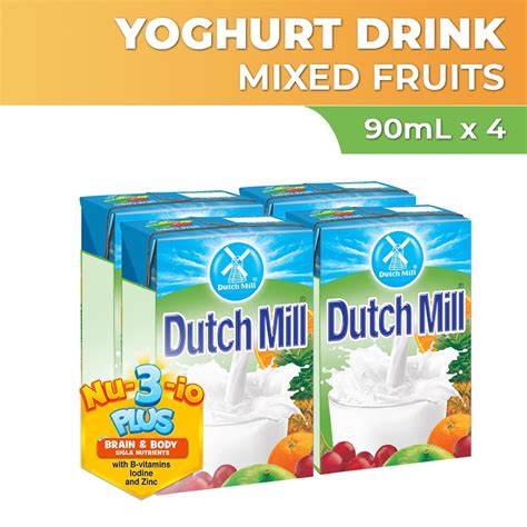 Dutch Mill Yoghurt Drink Mixed Fruit Juice 90ml X 4 Shopee Philippines