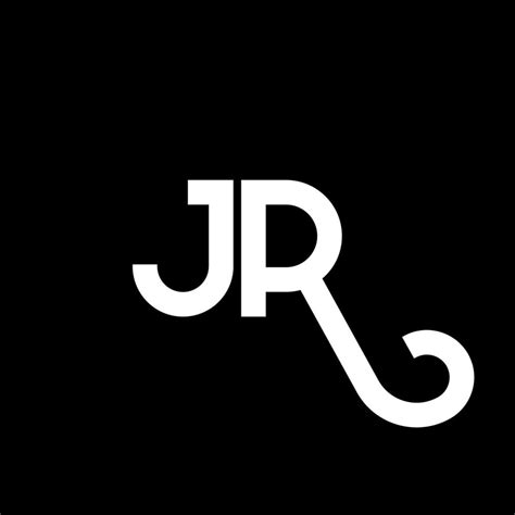 JR letter logo design on black background. JR creative initials letter logo concept. jr letter ...