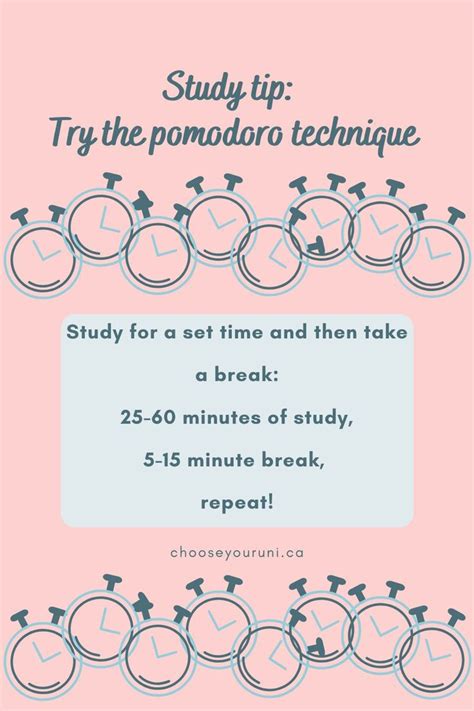 Study tip: try the pomodoro technique | Study skills, Study tips, University student