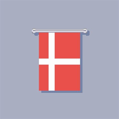 Illustration Of Denmark Flag Template Vector Art At Vecteezy