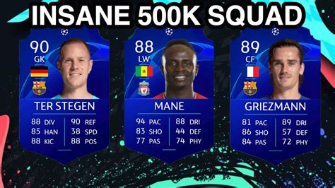 INSANE 500K HYBRID SQUAD BUILDER FIFA 20 FT TER STEGEN MANE