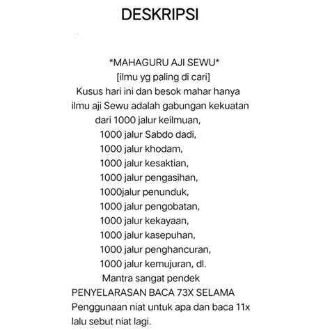 Jual MAHAGURU AJI SEWU Shopee Indonesia