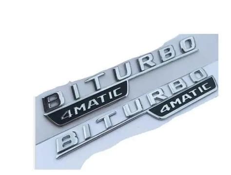 Flat Chrome Letters For Biturbo Matic Trunk Badge Emblem For Benz Amg