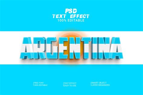 World Cup Football 2022 3d Text Effect Argentina 2194826