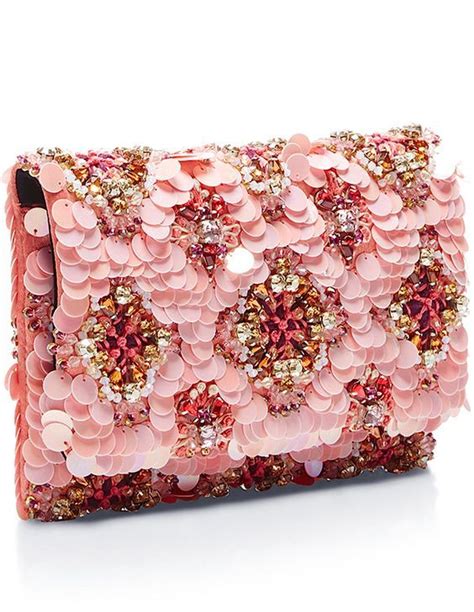 Oscar De La Renta Spring Soft Petal Petite Evening Clutch Beaded