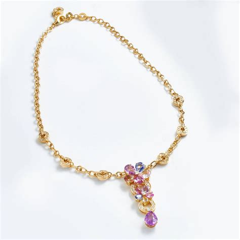 Bvlgari Multicolor Sapphire Flower Necklace At 1stdibs Bvlgari Flower