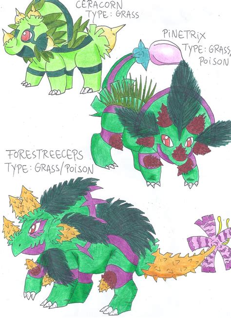 Grass poison triceratops pokemon by FUNFUNFUNPRODUCTION on DeviantArt