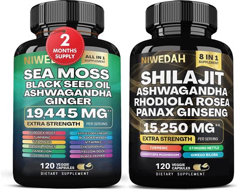 Sea Moss And Shilajit Bundle Count Sea Moss Mg Black Seed