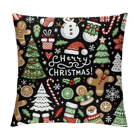 Erxjss Color Christmas Style Pillow Covers Corduroy Pillow Cover