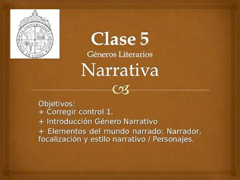 Ppt Objetivos Corregir Control Introducci N G Nero Narrativo