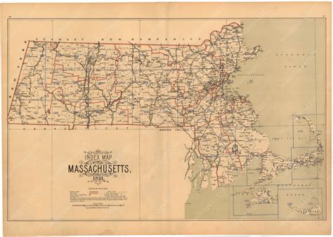 Massachusetts 1891 Index Map Wardmaps Llc