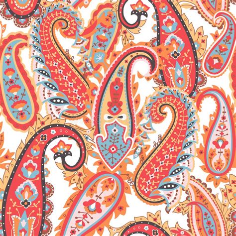 Teste Padr O Oriental De Paisley Papel De Parede Sem Emenda Colorido