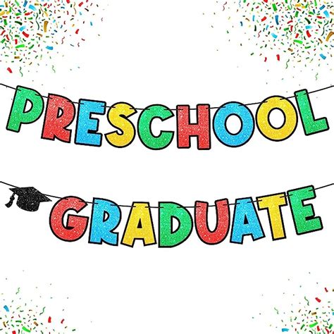 Amazon Katchon Glitter Preschool Graduate Banner Feet No