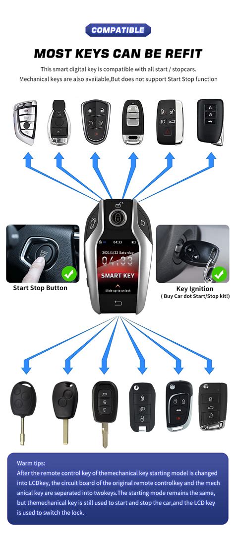 Tk Modified Smart Remote Key Lcd Screen Display Obd For Bmw Audi