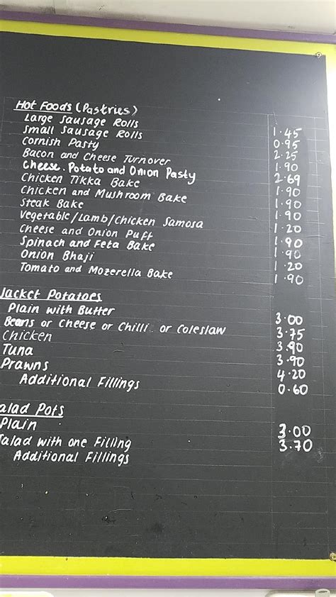 Menu At The Bun Shop Cafe Cambridge 6 Anstey Way