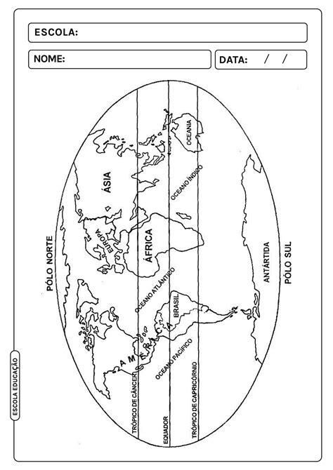 Mapa Mundi Para Imprimir E Colorir Escola Educação Artofit