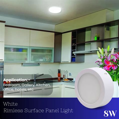 W Round Rimless Surface Panel Light White Cool Daylight At Rs