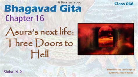 Bhagavad Gita Class 036 Chapter 16 Slokas 19 21 Asuras Next Life