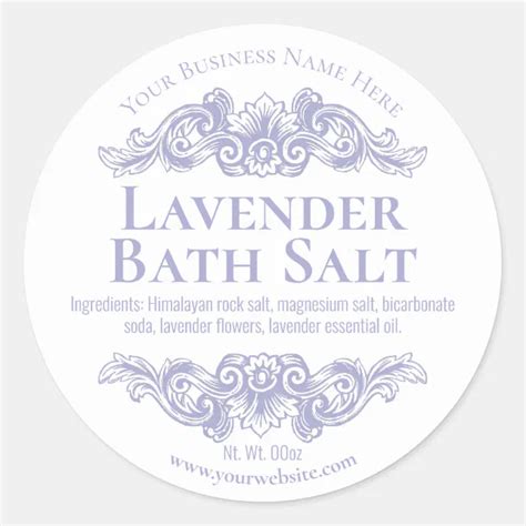 Sticker Label For Handmade Lavender Bath Salt Soak Zazzle