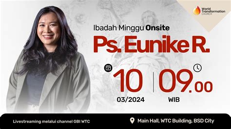 Ibadah Minggu ONSITE Ps Eunike Reviane Minggu 10 03 2024 Pkl