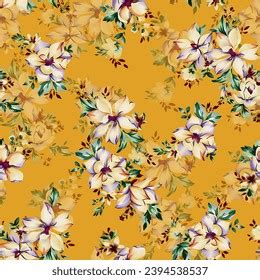 Vintage Floral Seamless Pattern Abstract Yellow Stock Illustration 2394538537 | Shutterstock