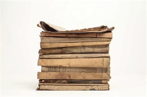 Premium Photo Pile Of Old Newspapers Isolated On A White Background