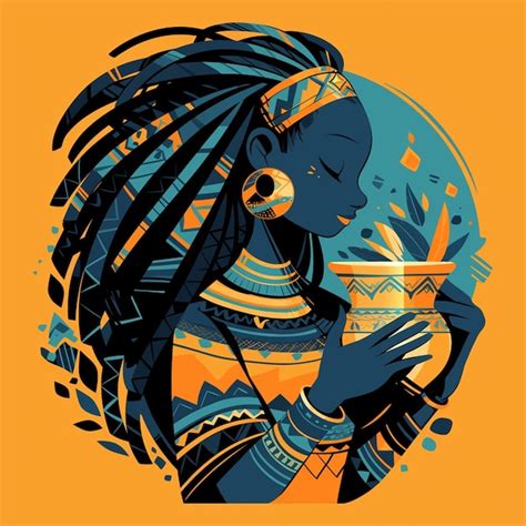 Premium Vector | Zimbabwean Woman in Traditional Mbira Players Costume