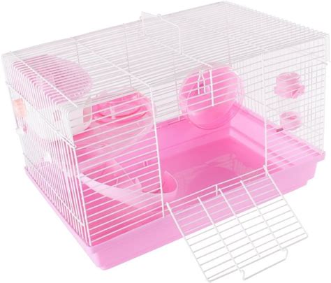 Pet Animal Hamster Cage Feeding Station Habitat Portable Gerbils Mice