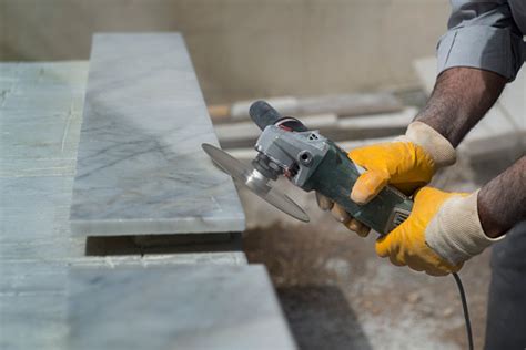 Marble Repair With Angle Grinder Stock Photo - Download Image Now - iStock