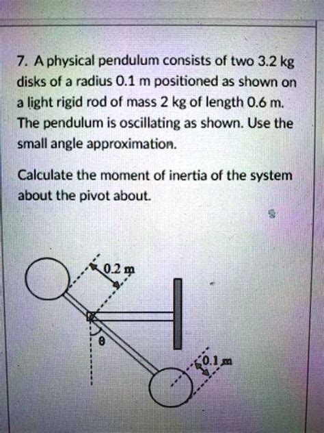 Solved A Physical Pendulum Consists Of Two Kg Disks Of A Radius