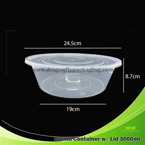 [Wholesale] Dragonfly 3000ML Clear Round Container with Lid x90PCS ...