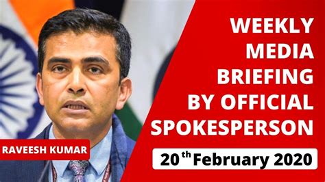 Weekly Media Briefing By Official Spokesperson February 20 2020