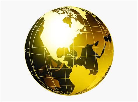 Gold Globe Vector, HD Png Download , Transparent Png Image - PNGitem