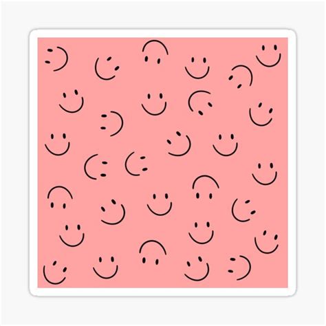 Baby Pink Smiley Faces Sticker For Sale By Katyadesigns Redbubble