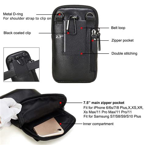 Viiger Leather Cell Phone Holster Compatible With Iphone Pro Max