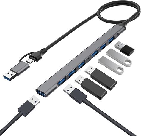 Intpw Hub Usb Alimentado Gbps Puertos Usb Hub Con