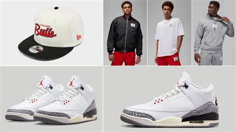 Air Jordan 3 White Cement 2023 Reimagined Shirts Hats Outfits