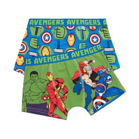 Avengers Boys Trunks 2 Pack Green Mid The Warehouse