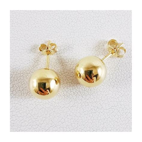 Boucles D Oreilles Boules Or Jaune 750 18 Carats