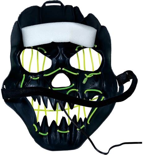 Halloween Masker Zwart Smiling Met LED Verlichting Kopen