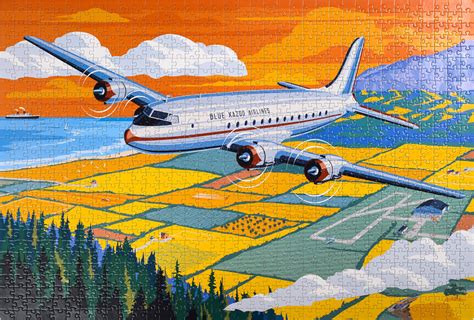 Across The Continent A Vintage Travel Series Airplane Jigsaw Puzzle